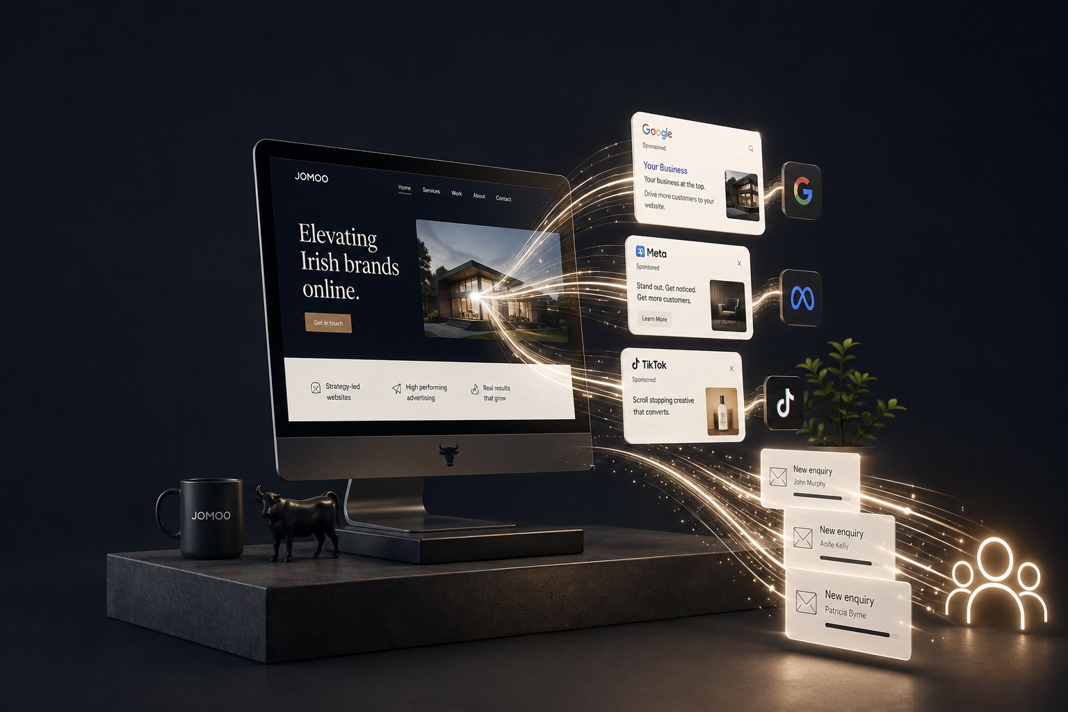 Jomoo website design driving Google, Meta and TikTok ad enquiries