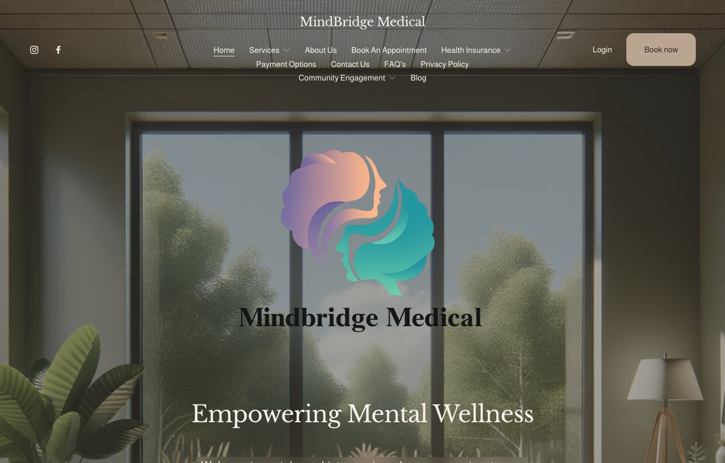 Mindbridge Medical telepsychiatry website and Google Ads managed by Jomoo